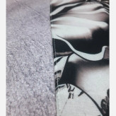 شال و روسری طرح گل و پروانه سفید مشکی جذاب