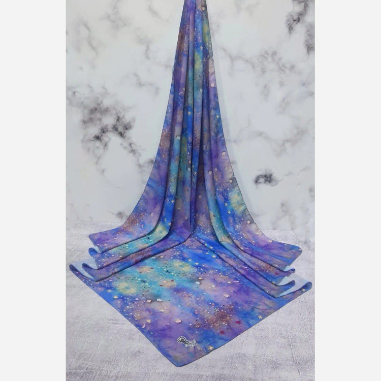 روسری طرح ساحل سیتو نخی سایز 140 کاستوم چرخ دوز