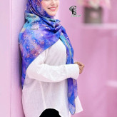 روسری طرح ساحل سیتو نخی سایز 140 کاستوم چرخ دوز