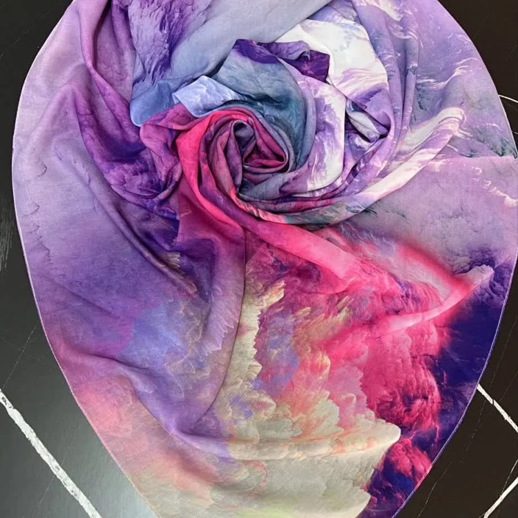 روسری طرح ابر سیتو نخی سایز 140 | خاص و شیک