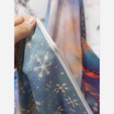 روسری نخی قواره بزرگ طرح مهری زمینه شیری 140 سانتیمتر