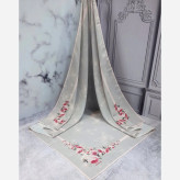 روسری نخی طرح مشکات قواره بزرگ 140 سانتیمتر، ساده و لیز نیست