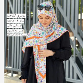 روسری نخی قواره بزرگ طرح گلدخت 140 سانتیمتر بهاری تابستانی