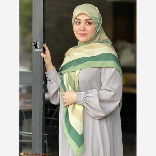 روسری طرح طیفی پلهای سایز 140 نخ کاستوم سیتو چرخ دوز