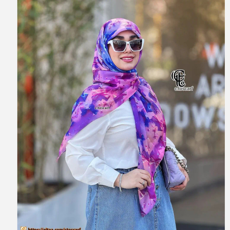 روسری نخی کاستوم طرح ماندانا قواره 140 ست مادر و دختر