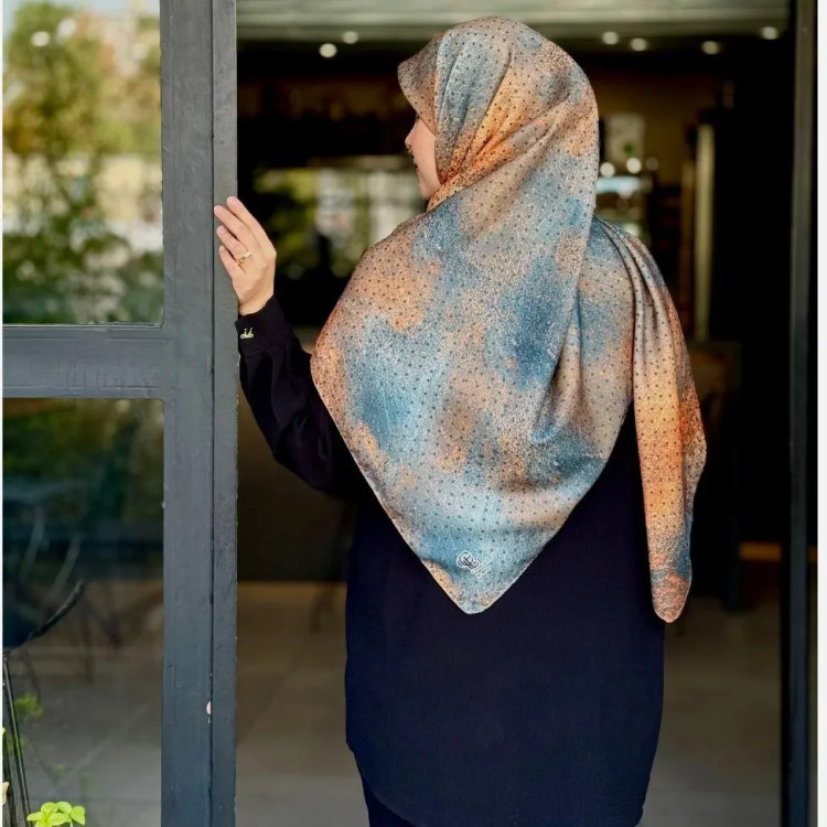 روسری طرح طوبی سایز 140 رنگ سال 2026 آجری و تال نخ کاستوم سیتو