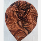 روسری طرح کهربا سایز 140 نخی کاستوم سیتو چرخدوز قهوهای لاکچری