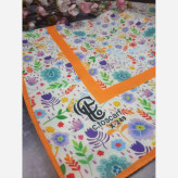 روسری نخی قواره بزرگ طرح گلدخت 140 سانتیمتر بهاری تابستانی