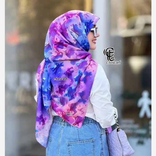 روسری نخی کاستوم طرح ماندانا قواره 140 ست مادر و دختر