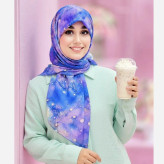 روسری طرح ساحل سیتو نخی سایز 140 کاستوم چرخ دوز