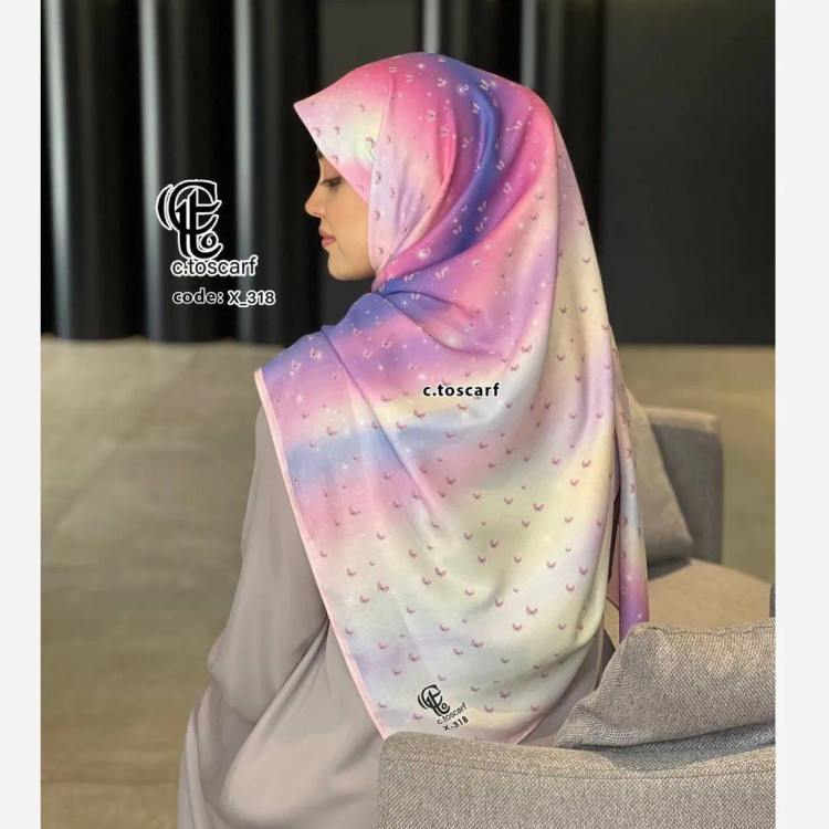 روسری نخی طرح رویا قواره بزرگ 140 سانتیمتر چرخدوز سیتو