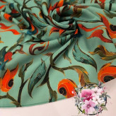 روسری طرح حنانه زمینه سفید نخ کاستوم سیتو سایز 110