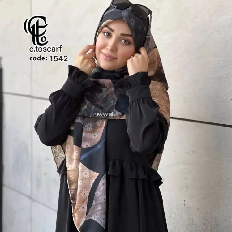 روسری طرح شهرزاد سیتو، نخ کاستوم، قواره بزرگ 140 سانتیمتر، چرخدوز