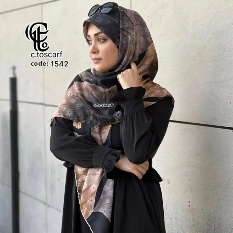 روسری طرح شهرزاد سیتو، نخ کاستوم، قواره بزرگ 140 سانتیمتر، چرخدوز