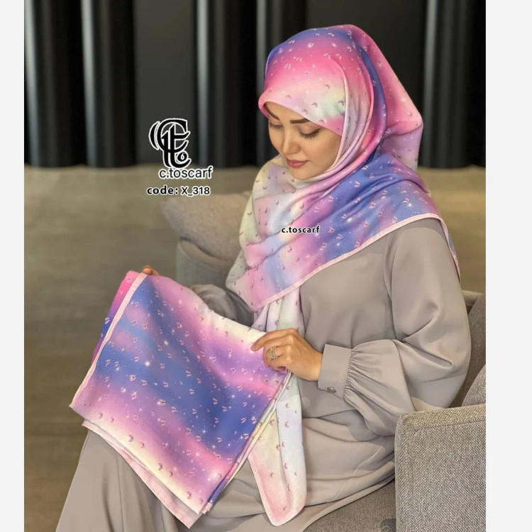 روسری نخی طرح رویا قواره بزرگ 140 سانتیمتر چرخدوز سیتو