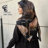 روسری طرح شهرزاد سیتو، نخ کاستوم، قواره بزرگ 140 سانتیمتر، چرخدوز