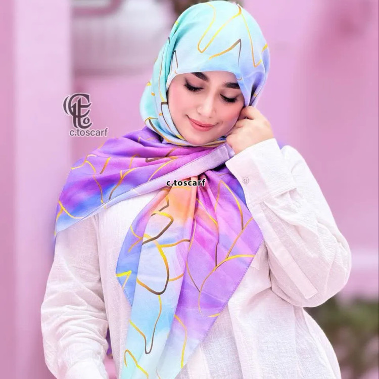 روسری طرح نیلا سیتو نخ کاستوم چرخ دوز مادر دختری سایز 140 و 115
