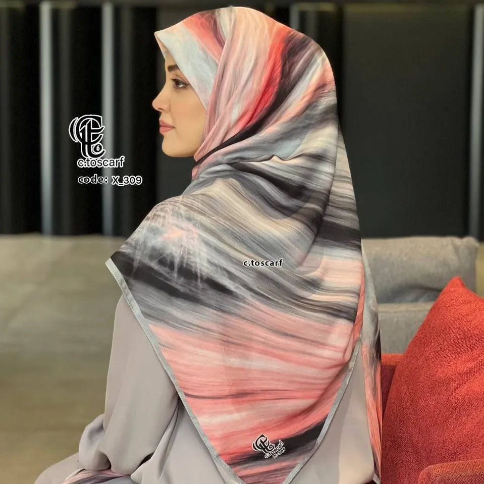 روسری طرح دریا قواره بزرگ 140 سانتیمتر جنس نخ کاستوم سیتو لیز نیست