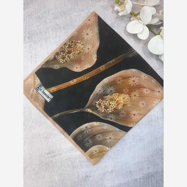 روسری طرح شهرزاد سیتو، نخ کاستوم، قواره بزرگ 140 سانتیمتر، چرخدوز