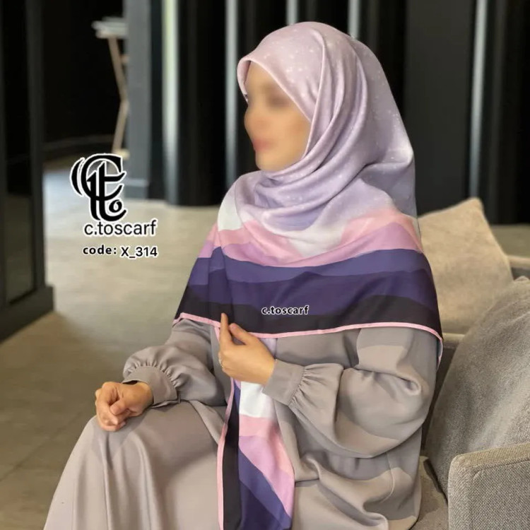 روسری طرح یاس قواره بزرگ 140 سانتیمتر نخ کاستوم سیتو