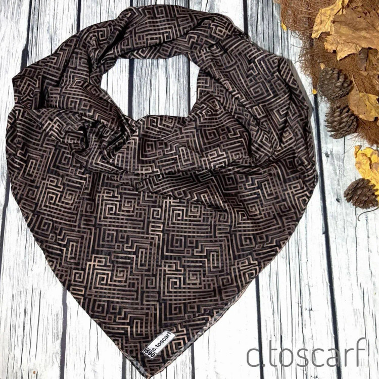 روسری طرح سیمین مشکی ریز نقش اسپرت شیک رسمی قواره بزرگ 140 سانتی نخ کاستوم سیتو