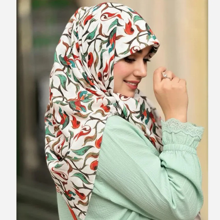 روسری نخی طرح حنانه سایز 140 دوخت چرخدوز