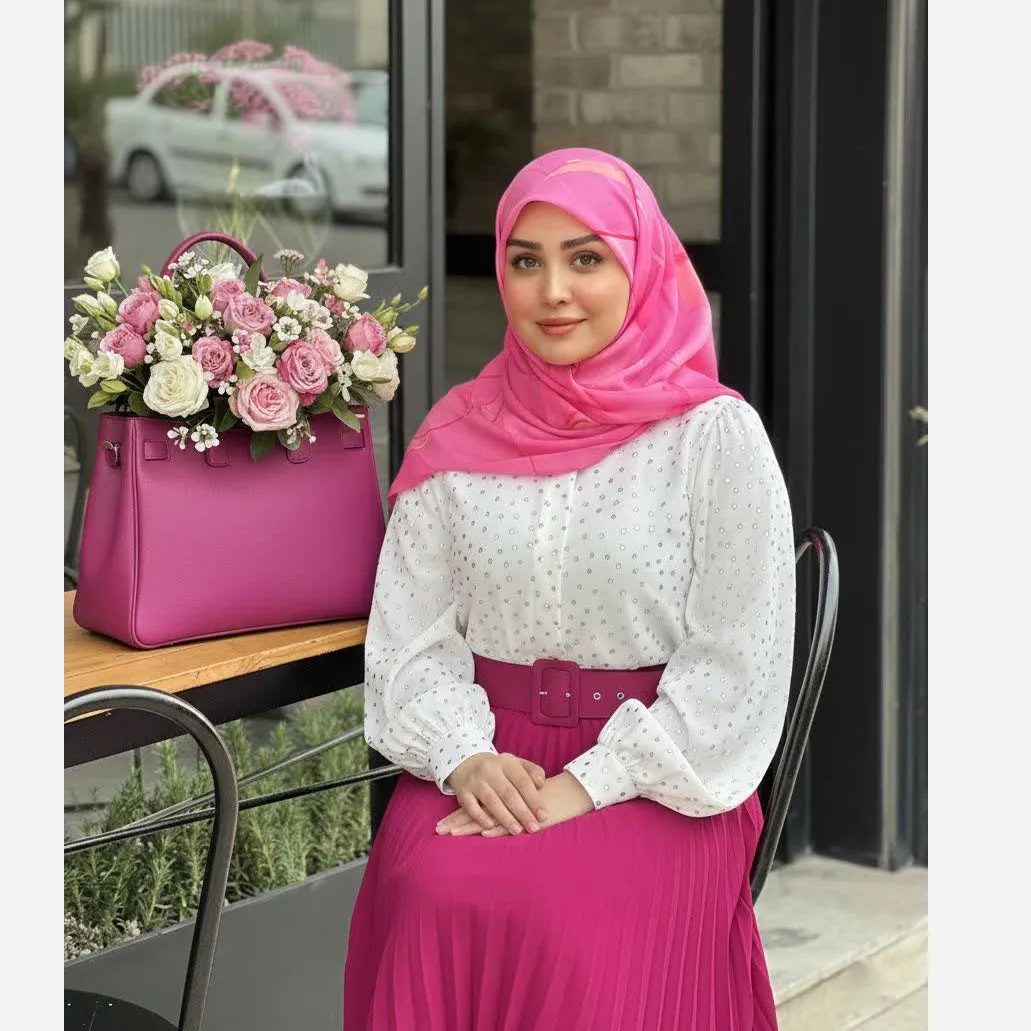 روسری نخی سایز 140 کاستوم سی تو چرخ دوز دلناز آبی زیبا