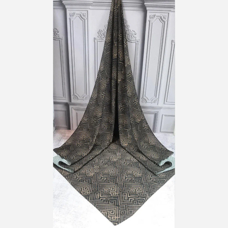 روسری طرح سیمین مشکی ریز نقش اسپرت شیک رسمی قواره بزرگ 140 سانتی نخ کاستوم سیتو