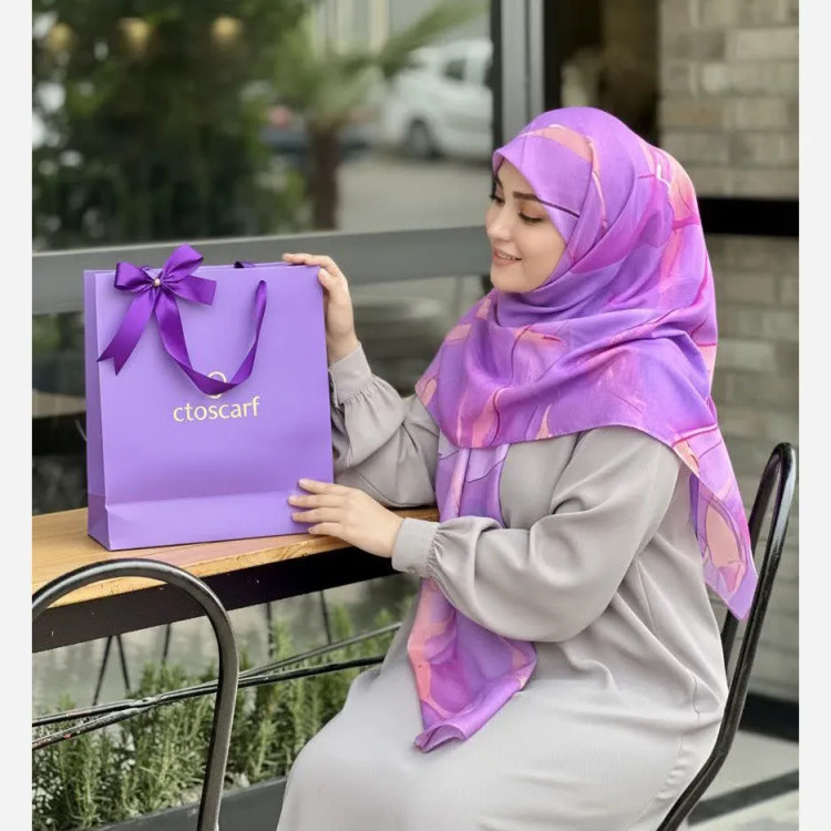 روسری نخی سایز 140 کاستوم سی تو چرخ دوز دلناز آبی زیبا