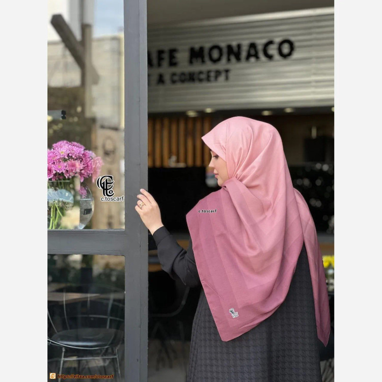 روسری طرح طیفی پلهای سایز 140 نخ کاستوم سیتو چرخ دوز