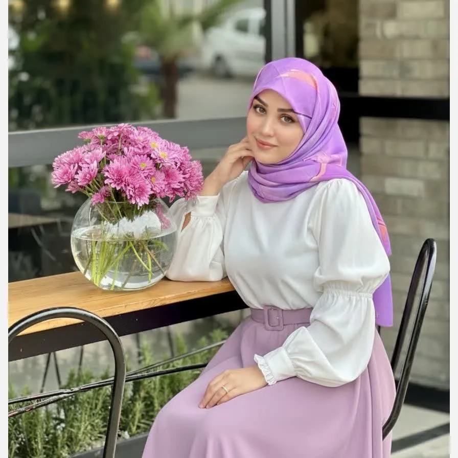 روسری نخی سایز 140 کاستوم سی تو چرخ دوز دلناز آبی زیبا