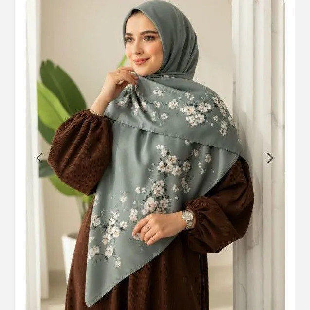 روسری کرپ نخ تابستانی طرح نجمه