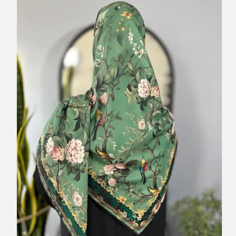 روسری کرپ نخ طرح جیران قواره 140