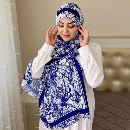 شال اسپرت سفید مشکی طرح دار زنانه | شیک و بهروز