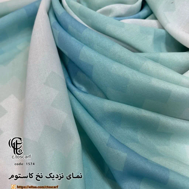روسری نخی کاستوم سی تو طرح پیکسل صورتی قواره بزرگ 140 سانتی متر