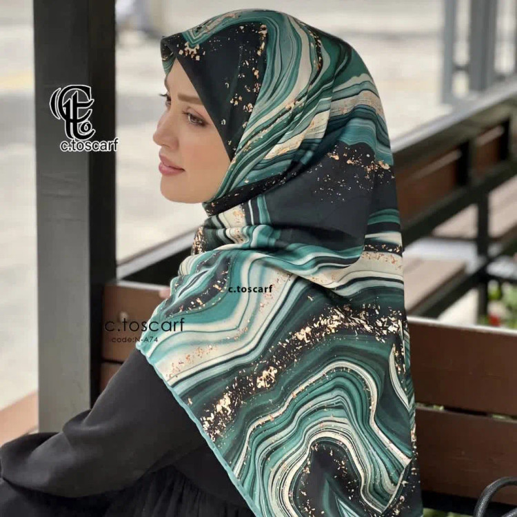 شال و روسری طرح رزین نخی کاستوم قواره بزرگ 140 سانتی شیک و مجلسی