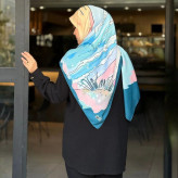 روسری طرح مرجان سایز 140 جنس نخ کاستوم سیتو چرخ دوز