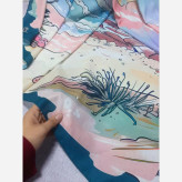 روسری طرح مرجان سایز 140 جنس نخ کاستوم سیتو چرخ دوز