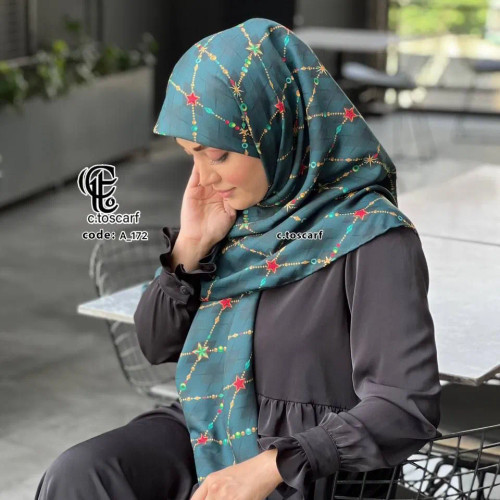 روسری طرح جواهر نخ کاستوم سیتو قواره بزرگ 140 سانتیمتر چرخدوز