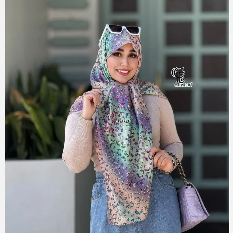 روسری طرح آنجل قواره 140 دخترانه شاد و فانتزی