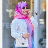 روسری طرح شادی زنانه، جنس نخ کاستوم سیتو، سایز بزرگ، چرخ دوز