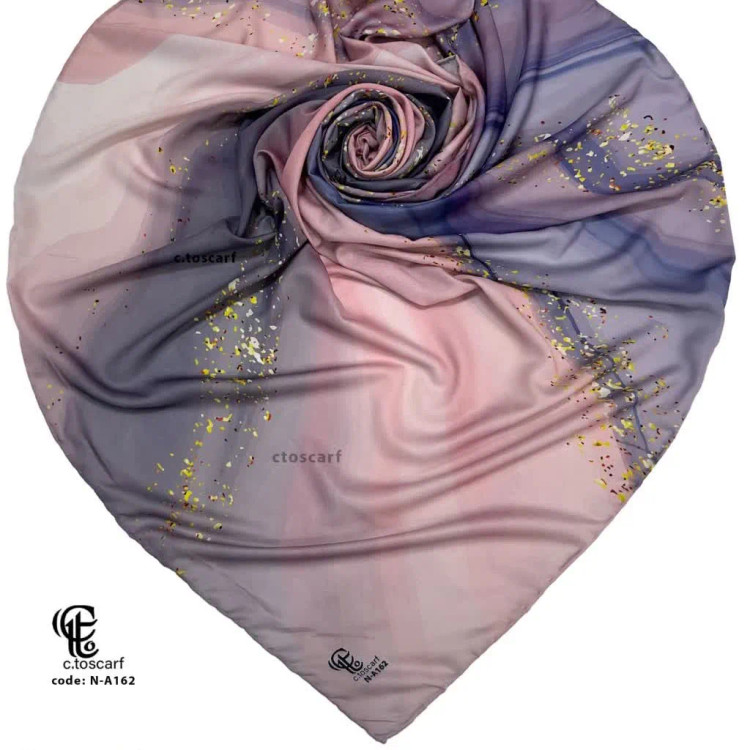 روسری طرح رزین فیروزه نخ کاستوم سیتو قواره بزرگ 140 سانتی شیک و مجلسی