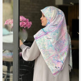 روسری نخی طرح بهار قواره 140 دور دوخت