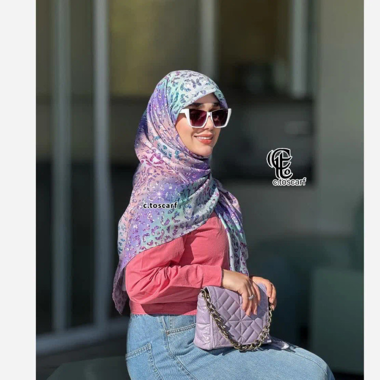 روسری طرح آنجل قواره 140 دخترانه شاد و فانتزی