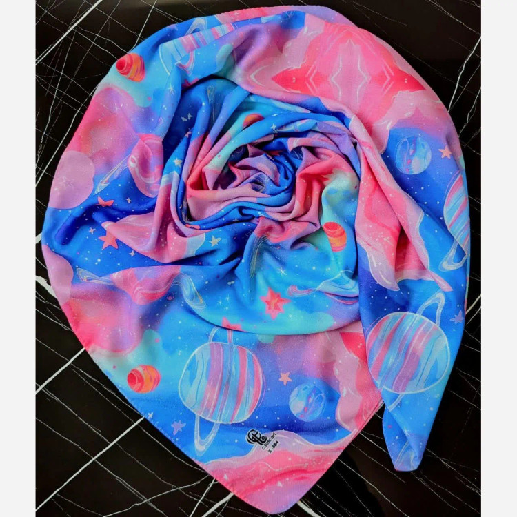 روسری طرح گلکسی قواره بزرگ 140 زنانه