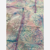 روسری نخی طرح بهار قواره 140 دور دوخت