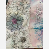 روسری نخی طرح بهار قواره 140 دور دوخت