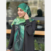 روسری طرح ضحا سایز 140 نخ کاستوم سیتو سبز خوش رنگ