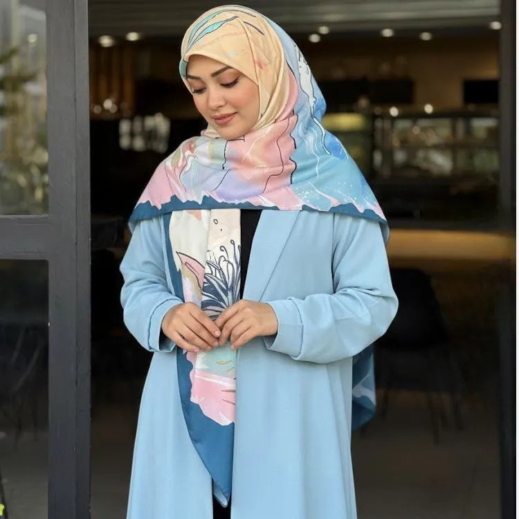 روسری طرح مرجان سایز 140 جنس نخ کاستوم سیتو چرخ دوز