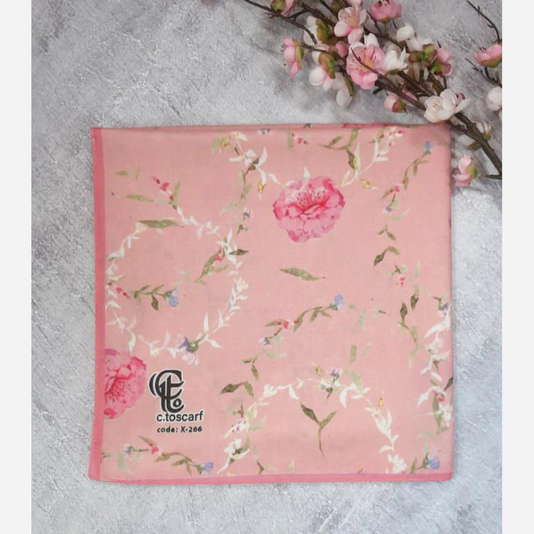 روسری طرح دابل پینک سیتو قواره بزرگ 140 سانتیمتر جنس نخ کاستوم سیتو